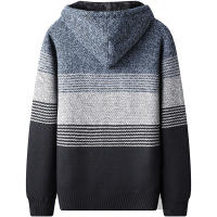 Chaqueta de Punto con Capucha Casual de Colores Bloqueados para Hombres CHAIFENKO - details 5