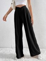 Pantalones de Oficina para Mujer de Cintura Alta y Pierna Ancha Cómoda y Elegante Estilo Clásico de Algodón Ajuste Suelto, No Ajusta, Moda de los 90s - details 12