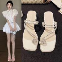 Sandalias de Diamante 2025 Punta de Diamante, Cabeza Cuadrada, Tacón Grueso, Zapatillas Fresh para Mujeres - details 5