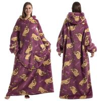 Manta de franela de invierno para adultos y niños, sudadera con capucha de manga larga, jersey de lana, manta usable, regalo - details 15
