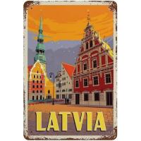 Carteles de hojalata de Metal de paisaje Vintage, decoración de pared para bares, hombre, cueva, cafetería, clubes, Hawaii, Holanda, Santorini, Venizia, Roma - details 4