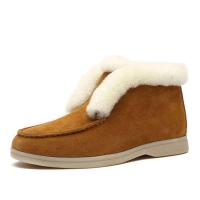 Nuevas botas de nieve de gran tamaño, zapatos de algodón para la nieve a la moda para mujer, zapatos cálidos de algodón de terciopelo, botas de algodón informales de barril corto - details 1
