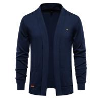 Cárdigan de algodón de invierno para hombre, suéter tejido con cuello a la moda para hombre - details 3