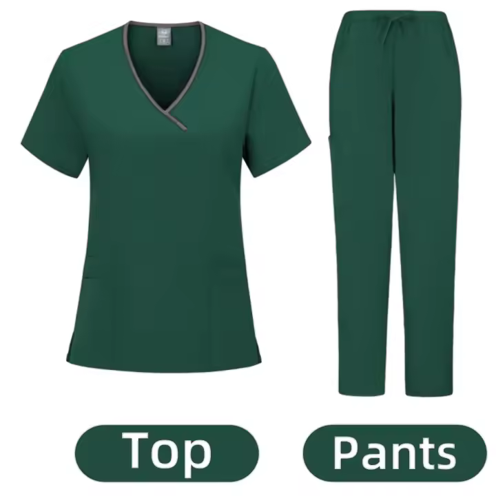 Ropa de trabajo para salón de belleza y enfermera médica, bata clínica, Top + pantalón, Túnica de enfermería para médico de Spa, traje, uniformes quirúrgicos, conjunto exfoliante para mujer - 1