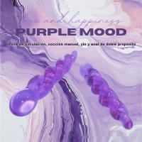 Enchufe Anal de Cristal Violeta Azul y Morado Desechado Silicona para Mujeres y Hombres - details 1