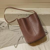 Bolso de hombro Vintage de gran capacidad para mujer, bolso cruzado informal de cuero PU, Color sólido, bolso de compras con asas - details 8