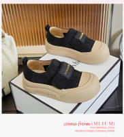 Cuero pan zapatos de las mujeres de la primavera nuevos zapatos retro de velcro de la junta plataforma casual zapatos blancos zapatos versátiles - details 17