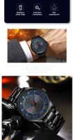 Reloj de Cuarzo CURREN 8406 Diseño Sencillo de Acero Inoxidable Negro Automático Correa de Cuero - details 2