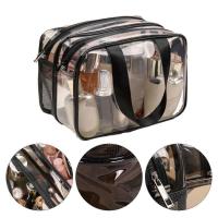 Bolsa de almacenamiento para lavado de baño, maquillaje, separación en seco y húmedo, resistente al desgaste, impermeable, transparente, Simple, de doble capa - details 8