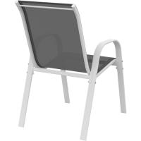 Juego de 4 sillas de jardín LYMA de metal y textileno apilables blanco y gris - details 5