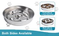 Cuenco para perros de alimentación lenta de acero inoxidable, 2 tazas de metal para comida para perros antideslizante, cuenco de agua para perros pequeños y medianos, cuenco para mascotas con parada de hinchazón para comedores rápidos, ralentiza la - details 1