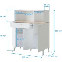 Cocina Mueble Auxiliar de 3 Puertas + 1 Armario Acabado en Blanco Artik y Roble Canadiense - details 2