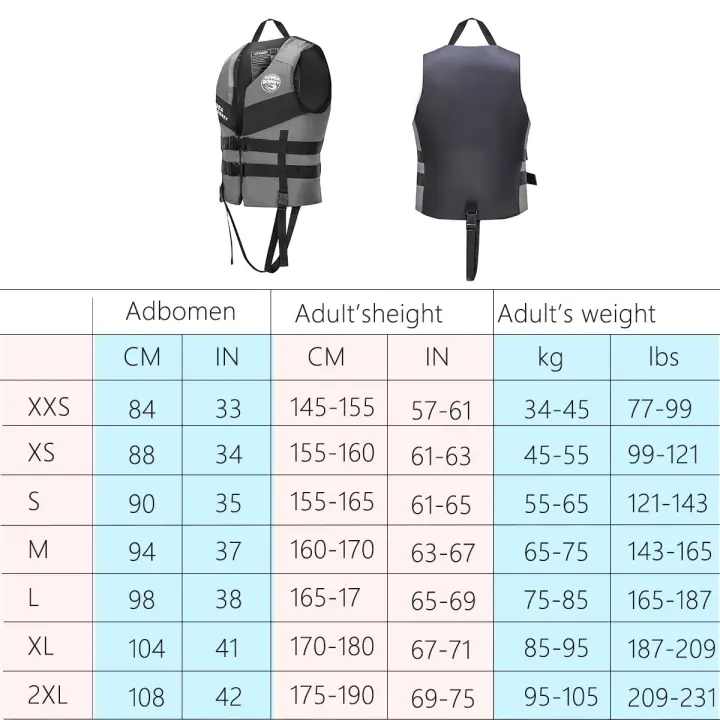 HISEA Chaleco de Flotación Ajustable para Adultos Ideal para Pesca, Drift, Deportes Acuáticos 88.18-242.51LB, Nivel de Flotabilidad 50N - 1