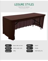 Mantel de Espandex Elástico Cubierta de Mesa para Banquete, Boda, Fiesta 6FT 8FT Ideal para Hoteles - details 2
