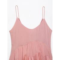 BUNO-vestido de fiesta ajustado para mujer, minivestido corto ajustado, sin mangas, con espalda descubierta y cuello bajo, volantes escalonados, verano 2025 - details 4