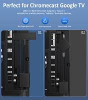 Adaptador Ethernet de tarjeta de red USB para Chromecast, Google TV tipo C a red RJ45 para teléfonos inteligentes, tabletas, dispositivo Android - details 6