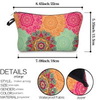 Bolso De Maquillaje Impermeable De Mandala Y Flores Para Mujer Bolsa De Cosméticos De Tela Polyester Estilo Fashion Cierre De Cremallera - details 1