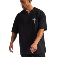 Camisetas Casuales de Hip Hop para Hombres Manga Corta, Algodón, Impermeable, Uso en Gimnasio, Bodybuilding Instrucciones de Cuidado de la Tela, Hechas en China - details 2