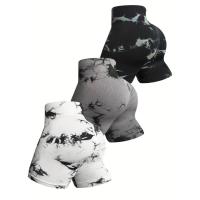 Pantalones cortos deportivos de 3 piezas para mujer, Shorts de cintura alta para correr, Fitness, entrenamiento, Yoga - details 0