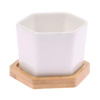 Maceta de cerámica hexagonal blanca con bandeja, maceta Europea Simple, contenedor de plantas suculentas, macetas pequeñas para bonsái - details 16