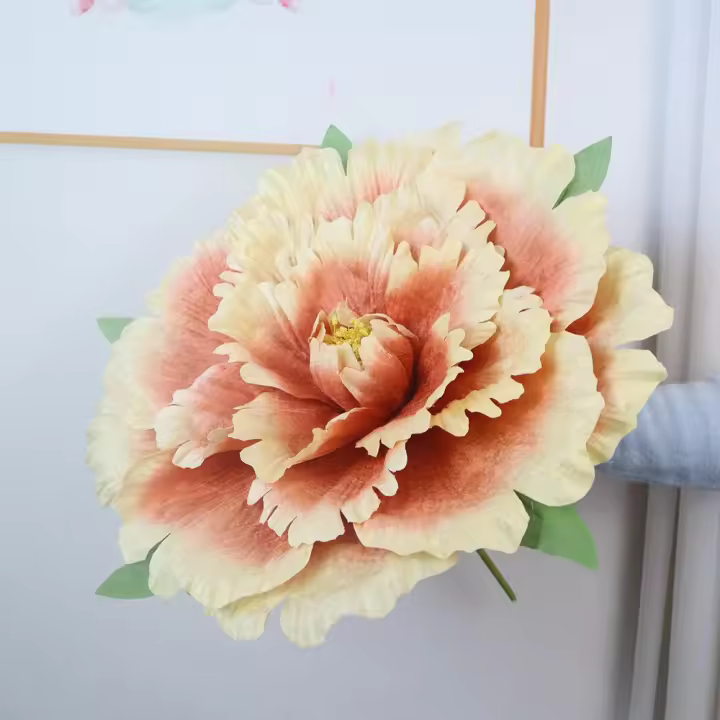 Nuevo 50cm PE peonía Artificial seda flores falsas al aire libre simulación gigante flor de peonía decoración de pared de fondo - 1