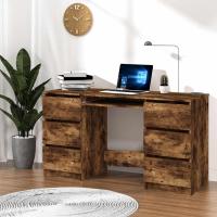 Escritorio Mesa Trabajo Estudio Muebles de Oficina Despacho Ordenador Decoración Capacidad de Almacenamiento de Madera Contrachapada Roble - details 9