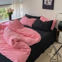 Juego de Ropa de Cama en Estilo Coreano Rosa Letras para Mujeres y Niñas Funda de Edredón Cubierta de Almohada de Tamaño Twin Full Queen Nordic - details 8