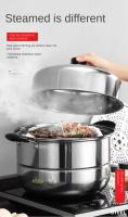 Olla vaporera multiusos de 2 capas con rejilla de vapor, doble caldera, utensilios de cocina de acero inoxidable, olla humeante para sopa espesa - details 1