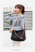 Bolso de hombro de mujer de lona cruzado de gran capacidad para estudiante literario simple - details 13