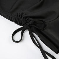 BUNO-minifalda con volantes de cintura baja para mujer, faldas cortas sexys Y2K con cordón ajustado negro, trajes informales de moda para verano - details 10