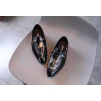 Zapatos de cuero de estilo británico para niños, calzado de tacón bajo, Punta puntiaguda, versátil, para boda - details 11