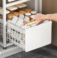 Under Sink Storage Rack Pull out Cabinet Organizer Kitchen Sliding Drawer Storage Basket Handle Bowl Plate Rack Holder Shelves - details 18