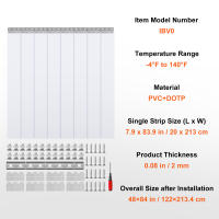 SucceBuy Cortina de tiras, cortina de puerta de tiras de PVC transparente para congeladores, refrigeradores y puertas de almacén, 50% de superposición incluida - details 6