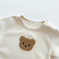 Nuevo en Verano Monos de Manga Corta para Niños y Niñas Parche de Gofre Monos para Recién Nacidos - details 6