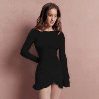 Elegante Vestido Bodycon con Volantes Manga Larga, Giro de Volantes, Vestido Mini para Mujer en Otoño Moda de Fiesta en Club Elegante - details 23