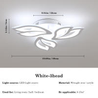 Lámpara de Techo LED Goeco 40W Iluminación Blanca Fría Moderna 3 Cabezas de Pétalos - details 2