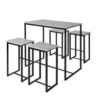 Conjunto Mesa Alta de Bar y 4 Taburetes Muebles Bar Comedor ES (OGT15-WN) - details 8