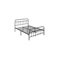 135 x 190 cm Cama Individual Doble de Metal para Adultos Gran Espacio Moderna Lamas Blanco - details 13