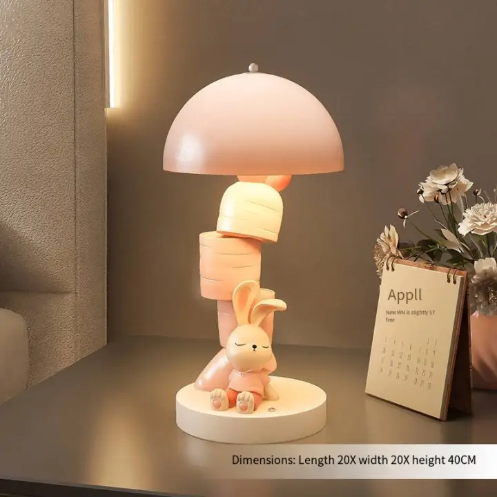 Adornos de lámparas de mesa de conejo, lámparas de noche ligeras en el dormitorio de la Sala de estar, decoración del hogar - 1