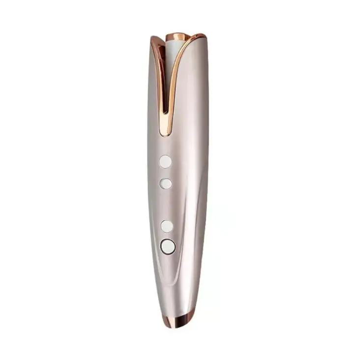 Rizador de pelo automático inalámbrico, ondulador de pelo portátil con pantalla LED, pinzas rizadoras de barril de cerámica de 4 niveles de temperatura USB - 1