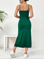 Vestido de otoño sin tirantes de leopardo, falda larga abierta para mujer, corte curvo, tendencia de moda internacional - details 5