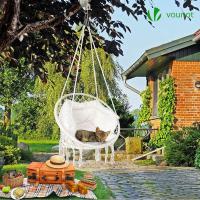 Silla Colgante Exterior con Flecos, Hamaca con Conjines y Kit de Suspensión, Ø80cm Silla Columpio para Interior y Exterior, Beiges - details 2
