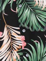 Camisa casual hawaiana de vacaciones para hombre, botón de manga corta, estampado de plantas TRCAL - details 5