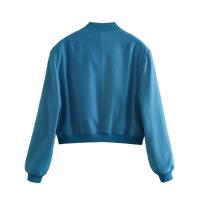 BUNO-Chaqueta Bomber de manga larga de Color liso para mujer, abrigo Vintage con cremallera a la moda, Tops, chaquetas básicas holgadas elegantes para mujer - details 16