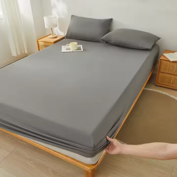 Bonenjoy-sábana ajustada de estilo a cuadros para el hogar, cubierta de cama transpirable, ropa de cama suave con banda elástica, sin funda de almohada, 1 unidad - 1
