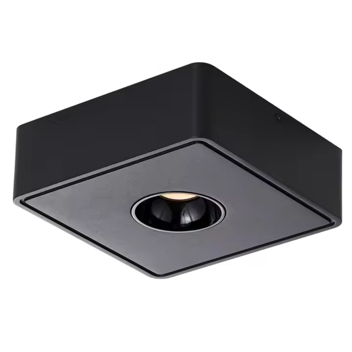 CBJKTX Foco de techo LED negro de 7W, montaje en superficie, ángulo, blanco cálido, luz de techo pequeña para pasillo y dormitorio - 1