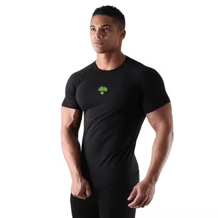 Camisetas de Correr para Hombres Secado Rápido de Broccoli Ropa de Gimnasio Ajustada - 1