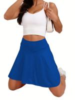 Pantalones cortos de yoga rojos de cintura alta para mujeres con bolsillos - Diseño elegante de dos tonos para deportes y actividades al aire libre, material rápido y transpirable, perfecto para correr, bailar, tenis, bádminton, golf, pantalones cortos - details 16