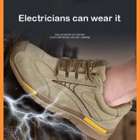 Zapatos de seguridad para hombre, zapatillas de trabajo aisladas a prueba de pinchazos de 6KV, zapatos protectores antigolpes con punta de acero para hombre, zapatillas de deporte de verano - details 1