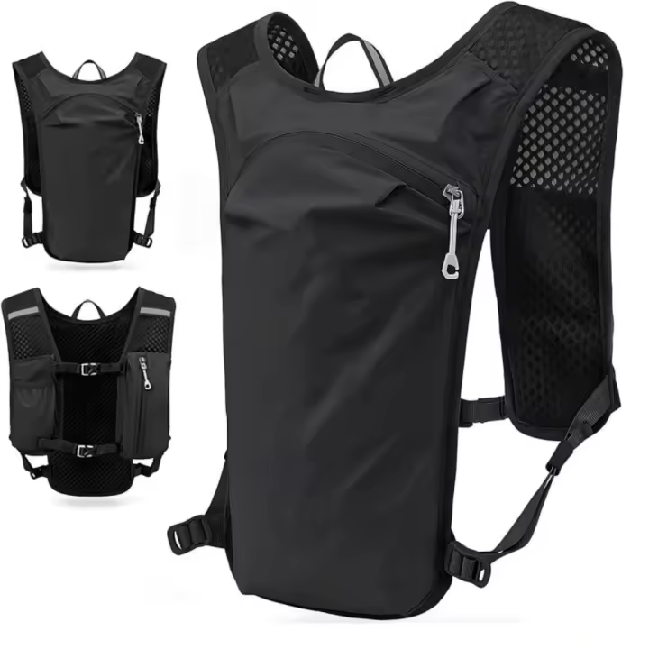 Chaleco de hidratación transpirable, impermeable, múltiples bolsillos, mochila para correr, Material de nailon ultraligero, mochila para agua, maratón - 1
